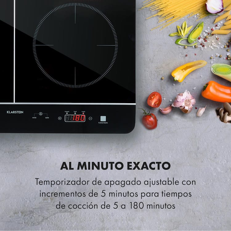 VariCook Neo Doble fogón de inducción de 3500W SenseControl Vitrocerámica 2 | Vidrio Negro
