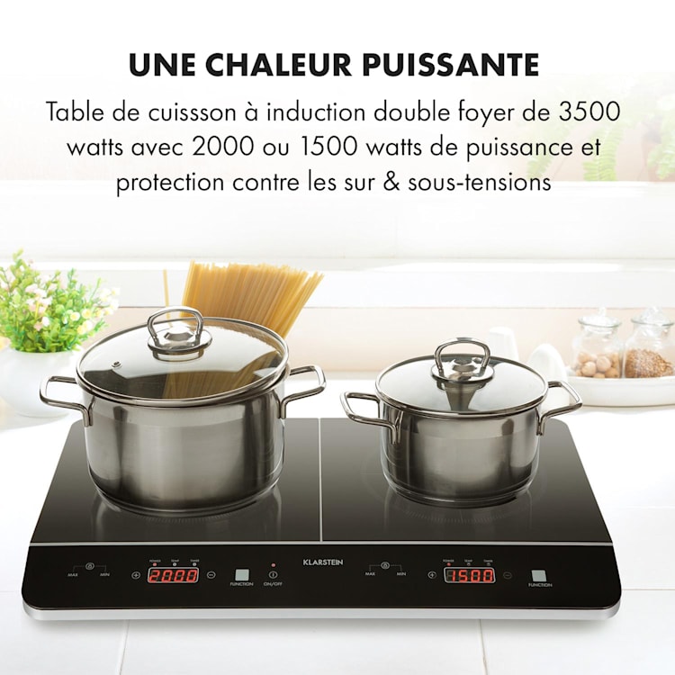 VariCook Neo dubbele inductiekookplaat 3500 W SenseControl glaskeramiek 2 | Zwart Glas
