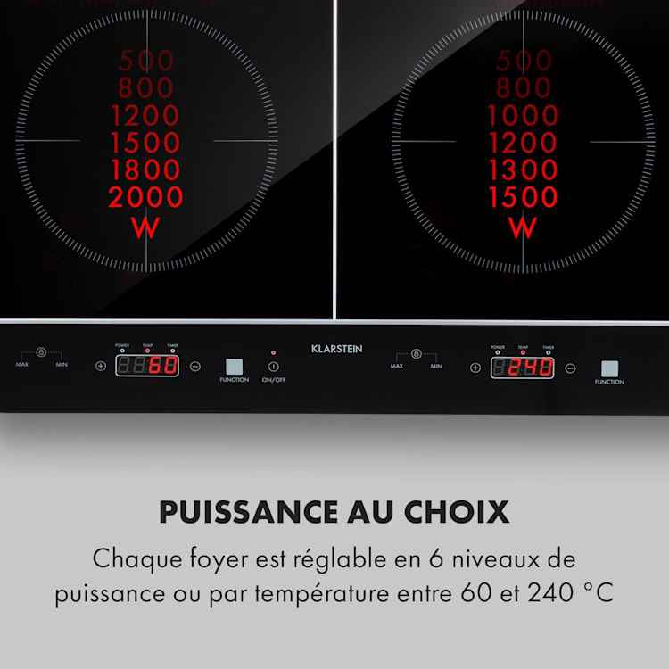 VariCook Neo dubbele inductiekookplaat 3500 W SenseControl glaskeramiek 2 | Zwart Glas