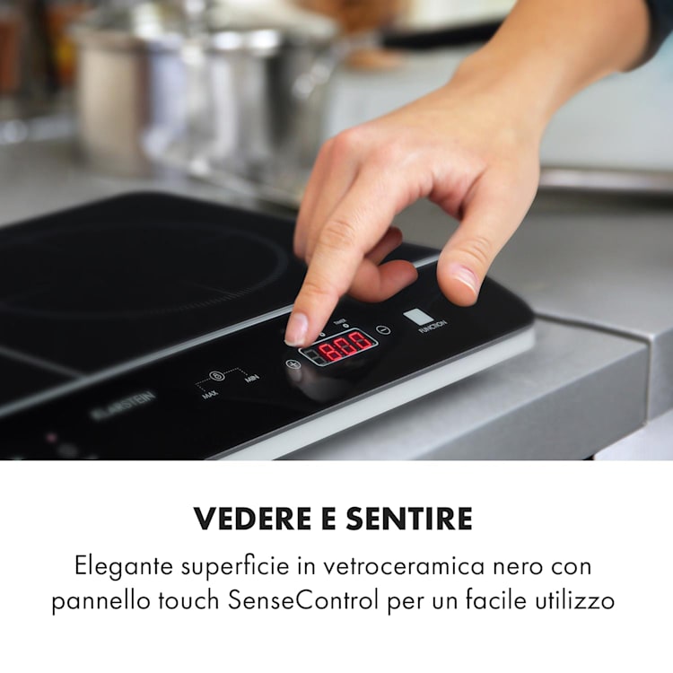 VariCook Neo ad Induzione Doppio Piano Cottura a 3500W SenseControl Vetroceramica 2 | Nero lucido