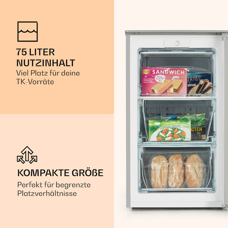 Garfield XL Gefrierschrank 4-Sterne 69L 80W Betriebsgeräusch: 41 dB Silber