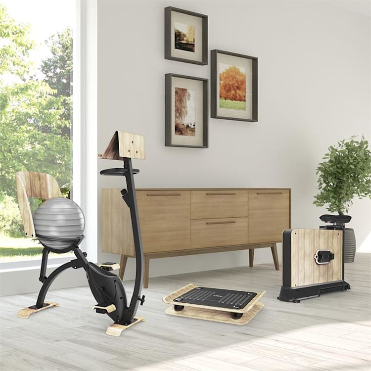 Roomik Cycle Bicicleta ergométrica 8kg pedal de peso suporte para tablet bola de ginástica
