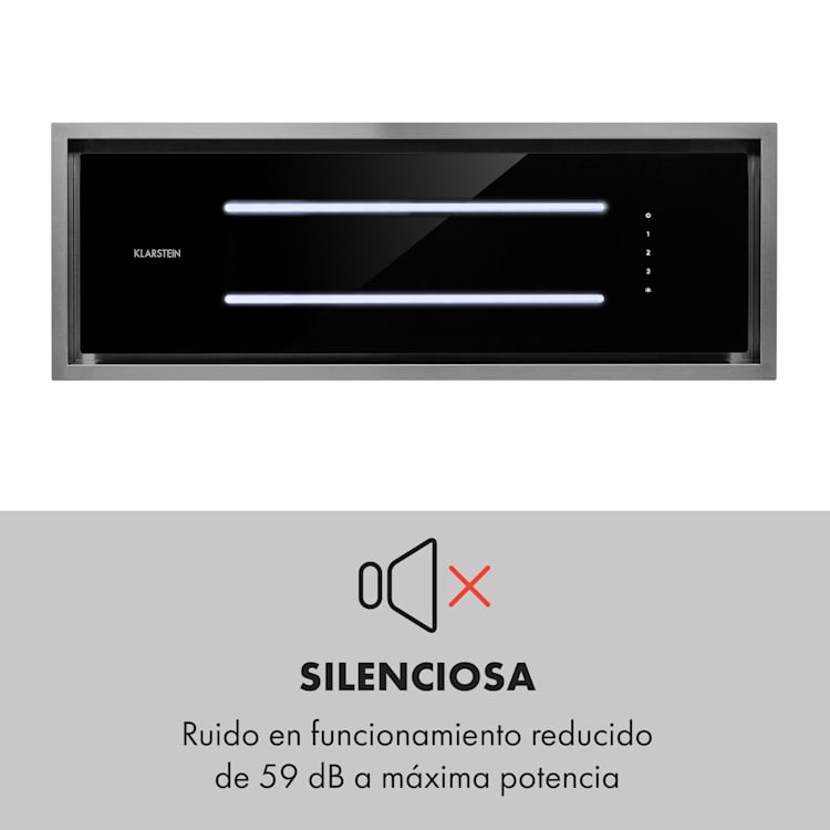 High Line Campana de techo de 77cm 410 m3/h 75W 3 potencias Mando a distancia Negra 77 cm
