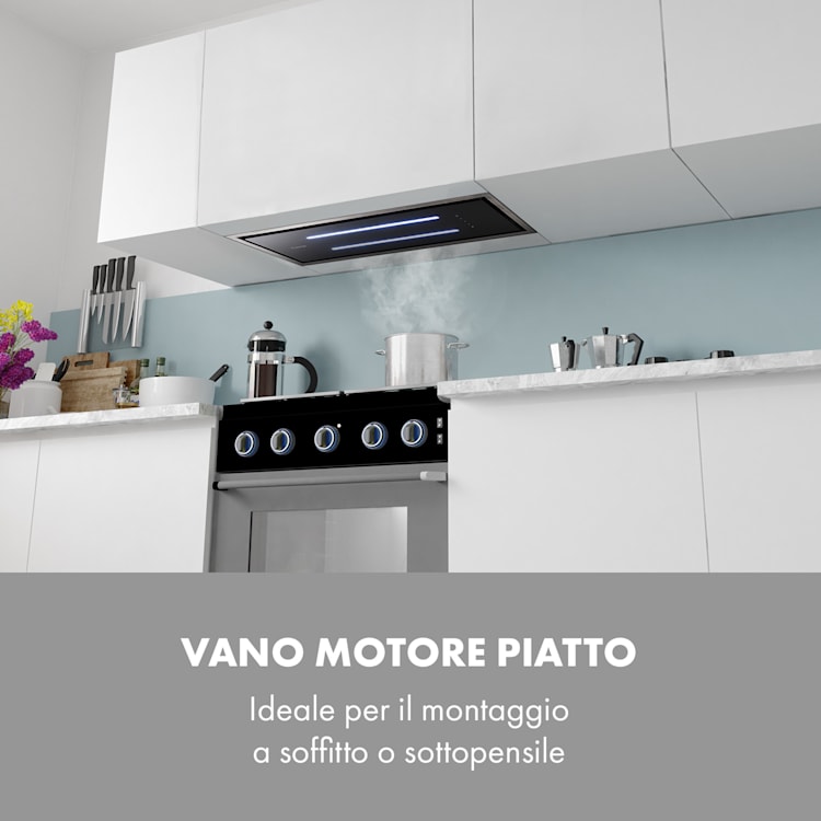 High Line Cappa a Soffitto 77cm 410 m3/h 75W 3 Livelli Telecomando nero 77 cm
