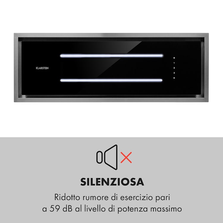 High Line Cappa a Soffitto 77cm 410 m3/h 75W 3 Livelli Telecomando nero 77 cm