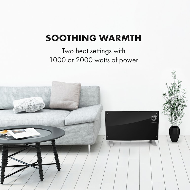 Bornholm Curved Ambient Convection Heater 1000/2000 W Black