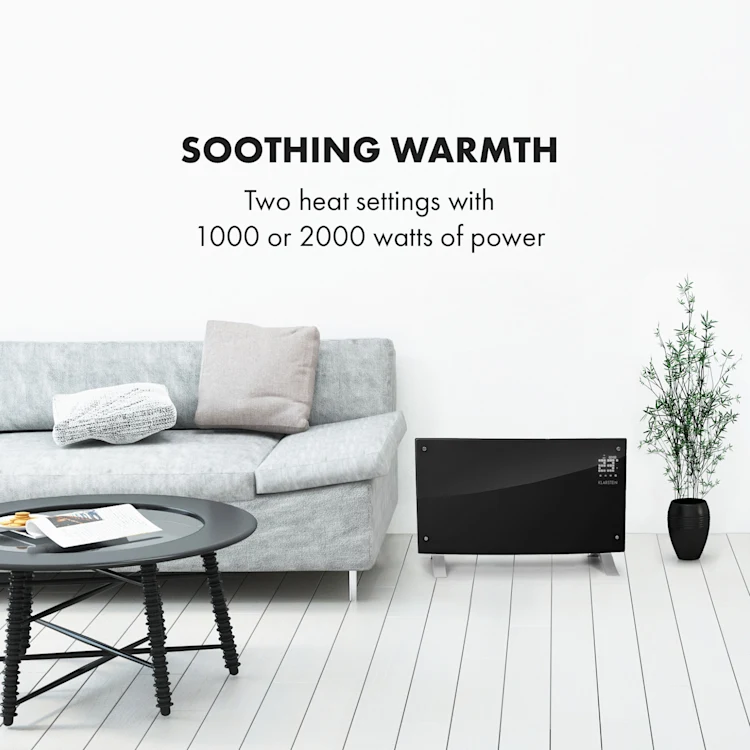 Bornholm Curved Ambient Convection Heater 1000/2000 W Black