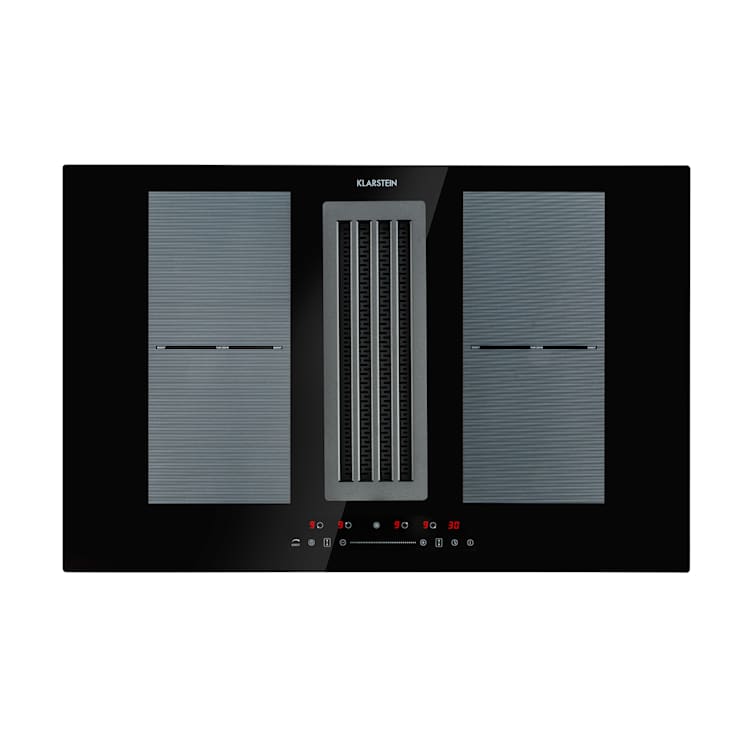 Full House Down Air System Fogão de indução com exaustor preto 77 cm | Preto