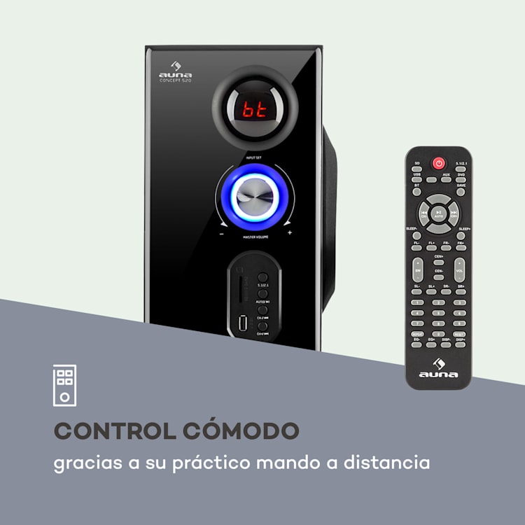 Concept 520 Sistema de altavoces 5.1 75 W RMS OneSide Subwoofer Bluetooth USB SD