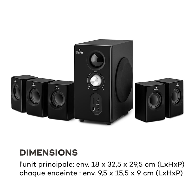 Concept 520 5.1 luidsprekersysteem 75 W RMS OneSide Subwoofer BT USB SD