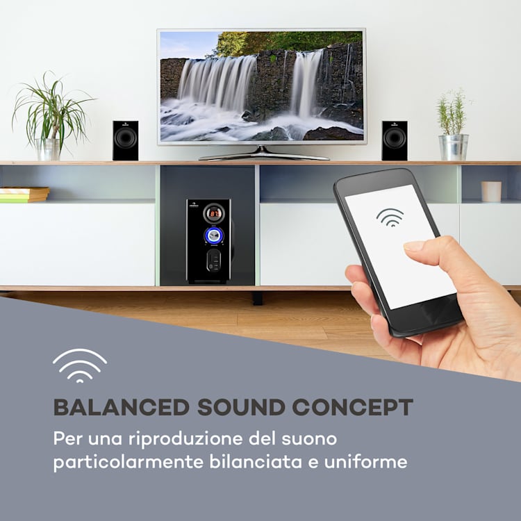 Concept 520 5.1 Sistema di Altoparlanti 75 W RMS OneSide Subwoofer BT USB SD