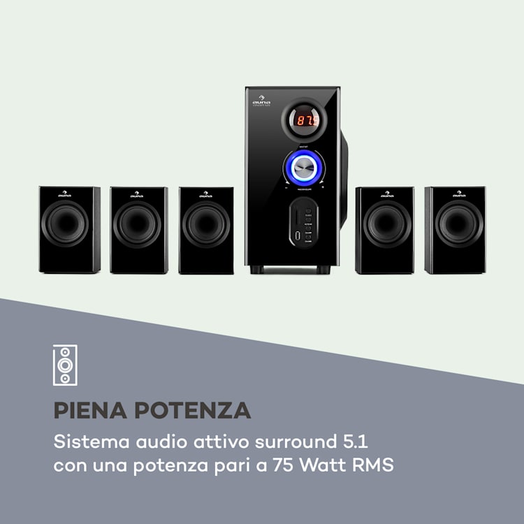 Concept 520 5.1 Sistema di Altoparlanti 75 W RMS OneSide Subwoofer BT USB SD