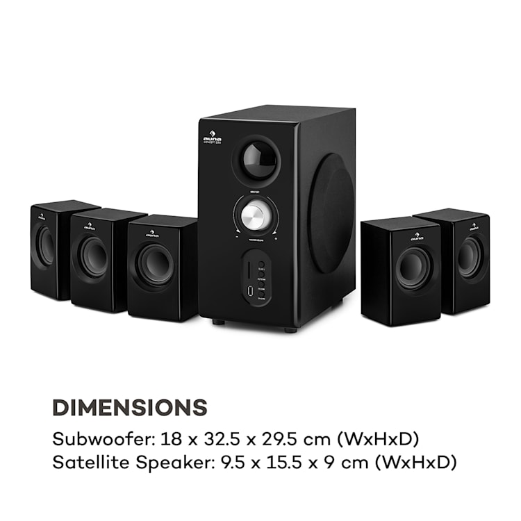 Concept 520 Sistema de Colunas 5.1 75 W RMS Subwoofer OneSide BT USB SD