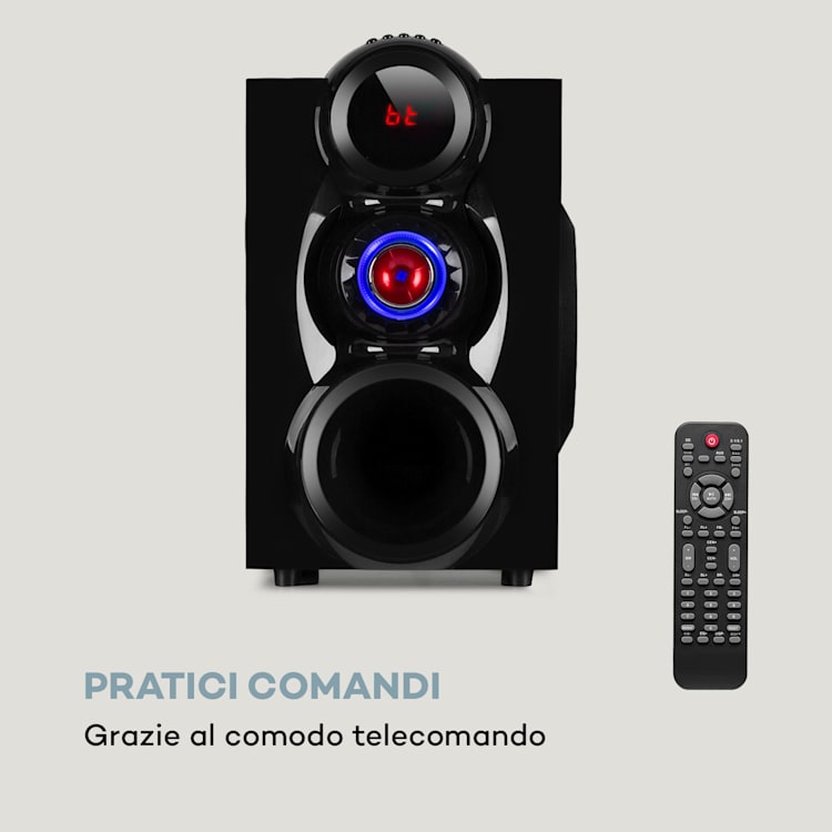 X-Gaming 5.1 Sistema Audio Surround 380 W max. OneSide Subwoofer BT USB SD