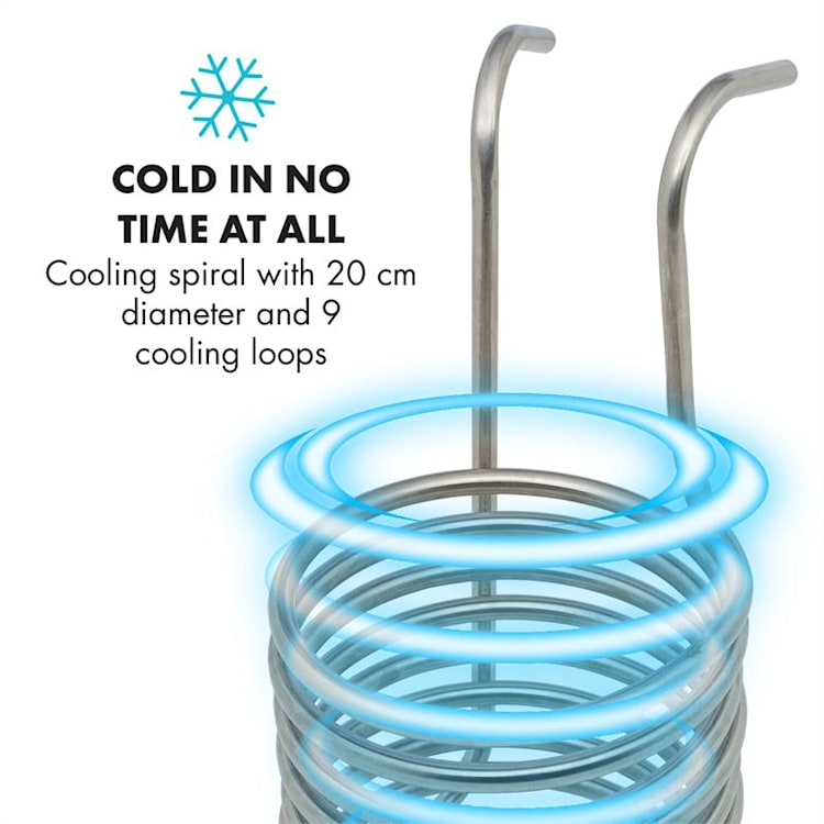 Chiller 6, răcitor de imersie, Ø 20 cm, 9 bucle, 304 oțel inoxidabil 9 bobine de răcire