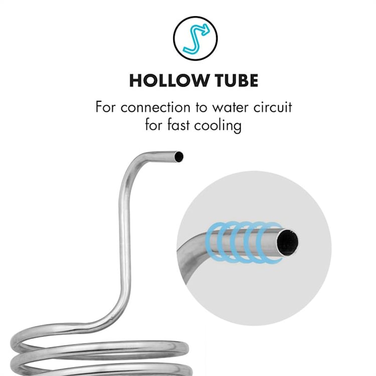 Chiller 6, răcitor de imersie, Ø 20 cm, 9 bucle, 304 oțel inoxidabil 9 bobine de răcire