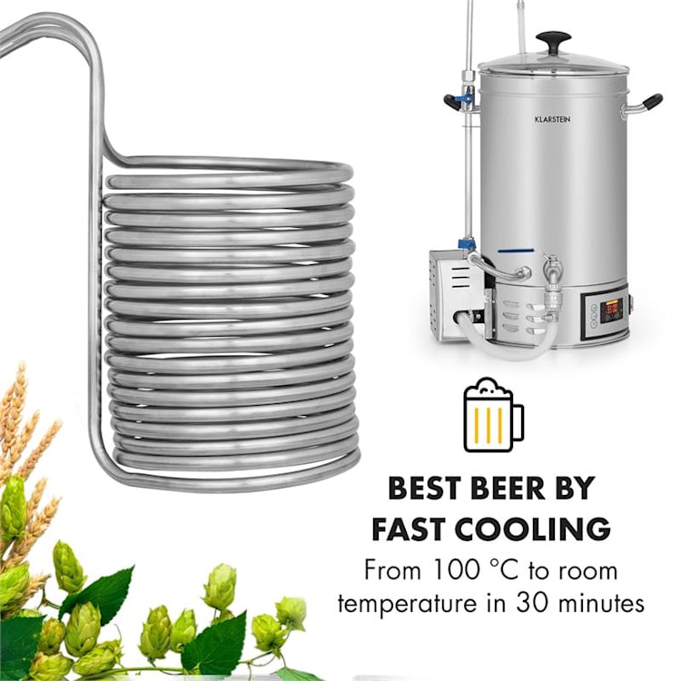 Chiller 12 Refrigerador de inmersión 21,5 cm de diámetro 18 bucles Acero inoxidable 304