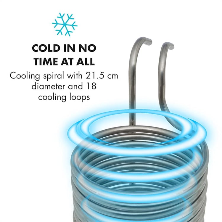 Chiller 12 Refrigerador de inmersión 21,5 cm de diámetro 18 bucles Acero inoxidable 304