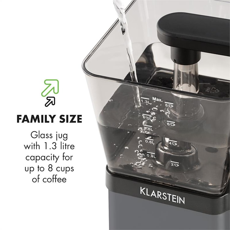 GrandeGusto, kávéfőző, 1690 W, 1.3 l, pre-infusion, 96 °C, fekete Fekete