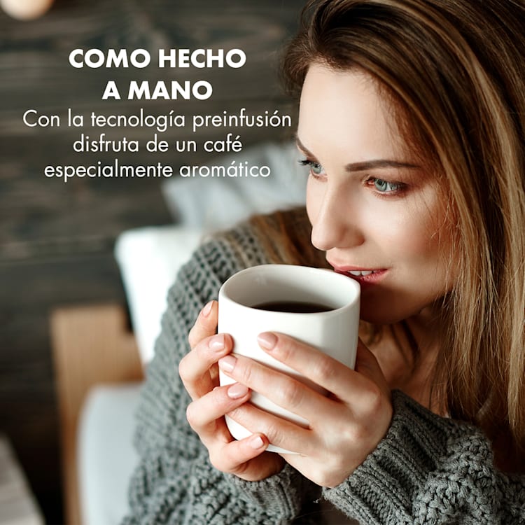 GrandeGusto cafetera 1690W Pre-infusion 96°C Negro/metálico Metálico/a