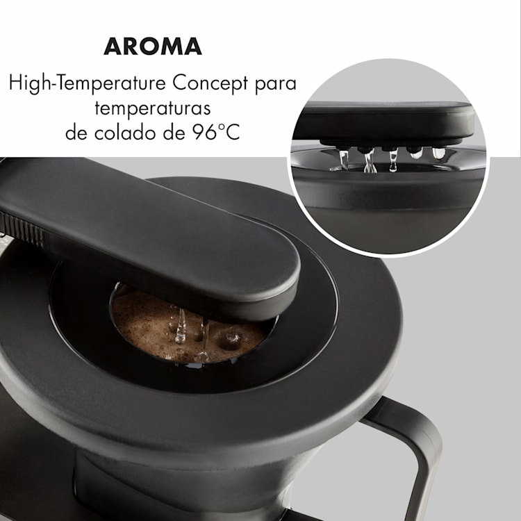 GrandeGusto cafetera 1690W Pre-infusion 96°C Negro/metálico Metálico/a