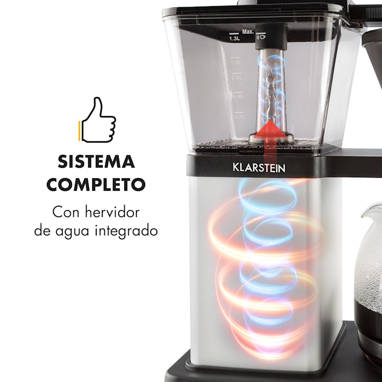 GrandeGusto cafetera 1690W Pre-infusion 96°C Negro/metálico Metálico/a