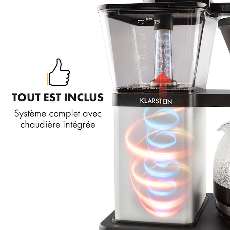 GrandeGusto koffiezetapparaat 1690W pre-infusion 96°C zwart/metallic Metallic