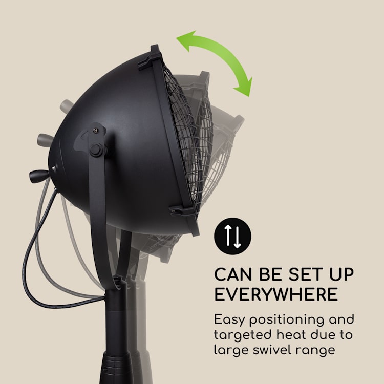 Heatspot, terasz hősugárzó, 900/1200/2100 W, IR ComfortHeat, fekete Fekete