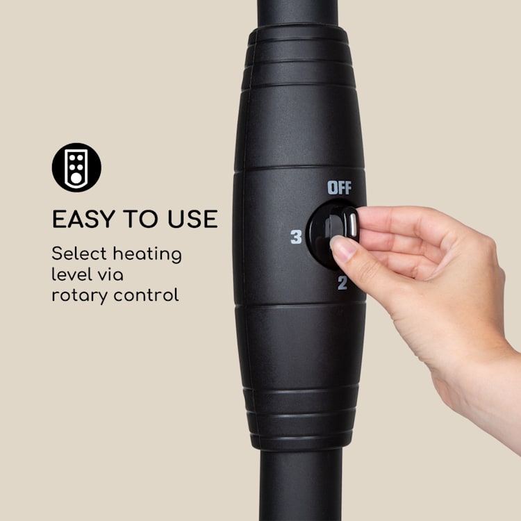 Heatspot, terasz hősugárzó, 900/1200/2100 W, IR ComfortHeat, fekete Fekete