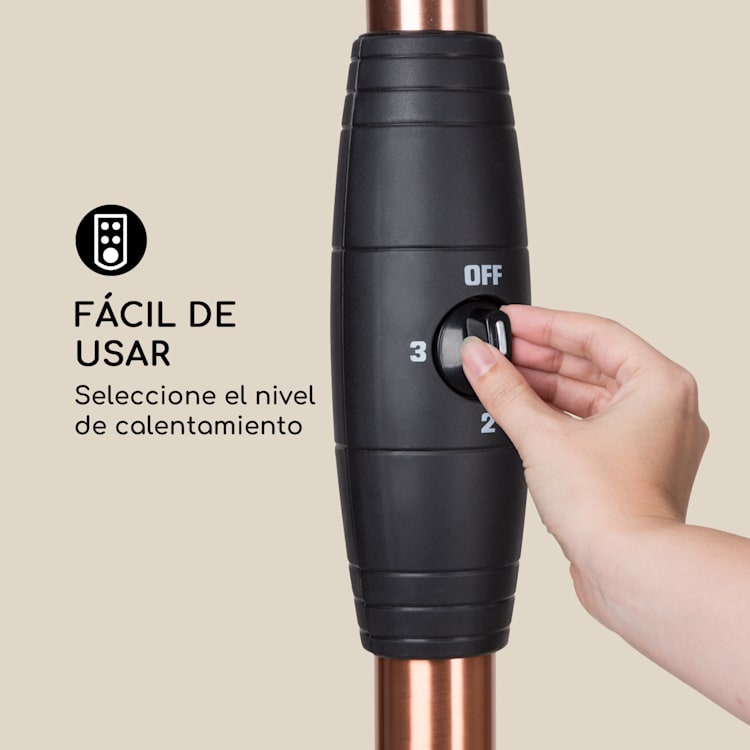 Heatspot Calefactor para terraza 900/1200/2100 W IR ComfortHeat Cobre Cobre Metálico