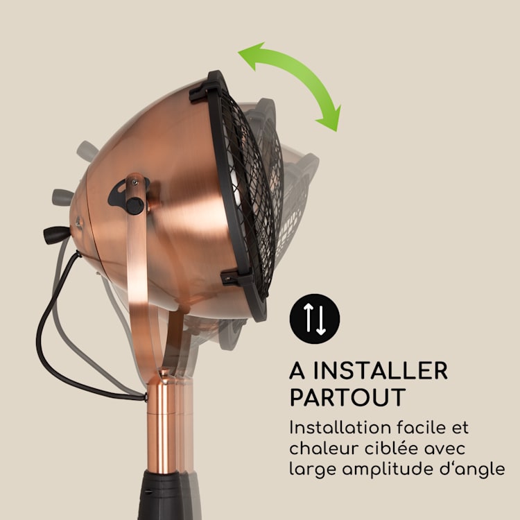 Heatspot radiateur de terrasse 900/1200/2100 W IR ComfortHeat cuivre Cuivre Métallisé