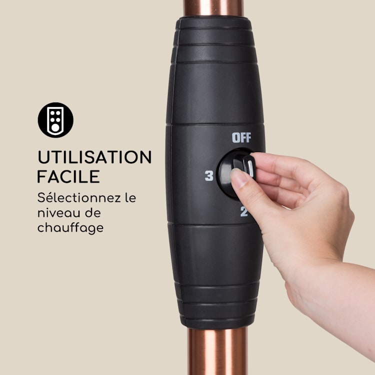 Heatspot radiateur de terrasse 900/1200/2100 W IR ComfortHeat cuivre Cuivre Métallisé