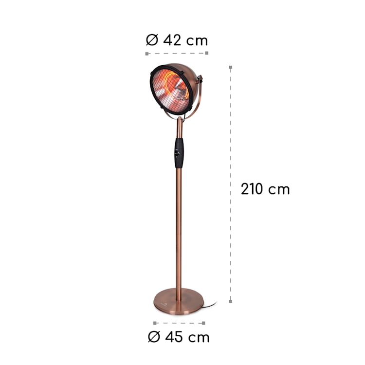 Heatspot, grijalica za terasu, 900/1200/2100 W, IR Comfortheat, crna Bakar