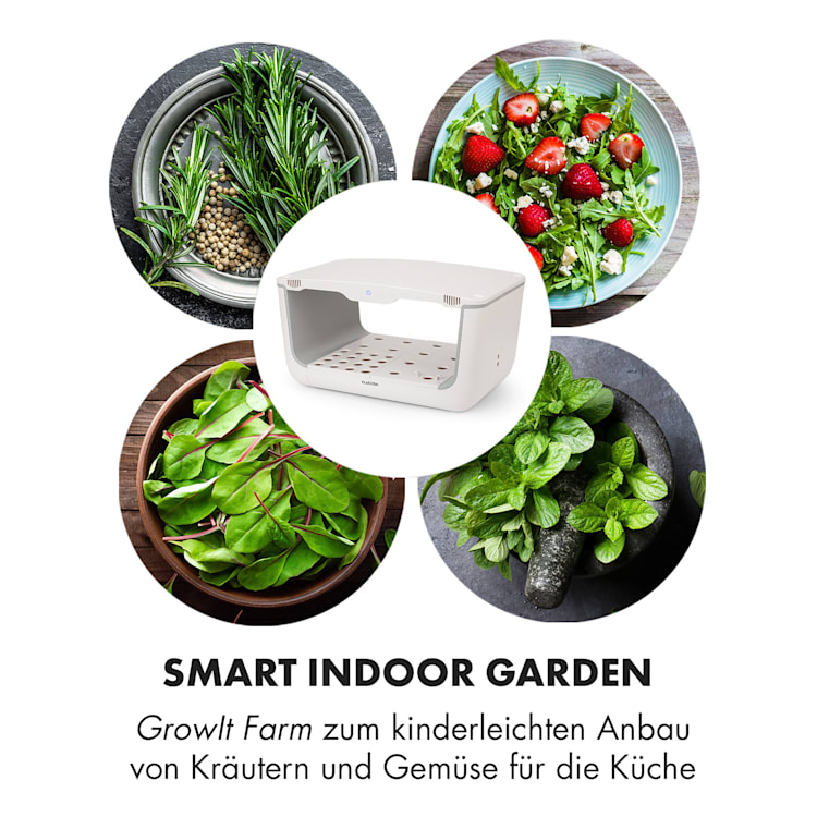 GrowIt Farm Smart Indoor Garden 28 Pflanzen 48W LED 8 Liter 28 Pflanzen