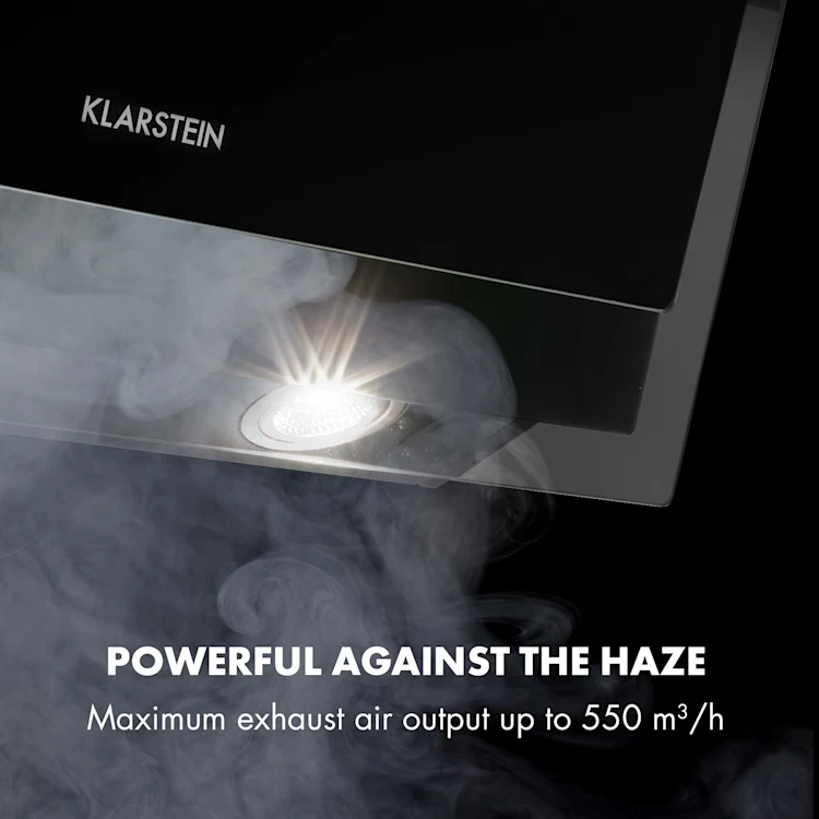 Klarstein Mirage 60 Cooker Extractor Hood 550 m³ / h Touch-Panel Ambient Black 60 cm | Black