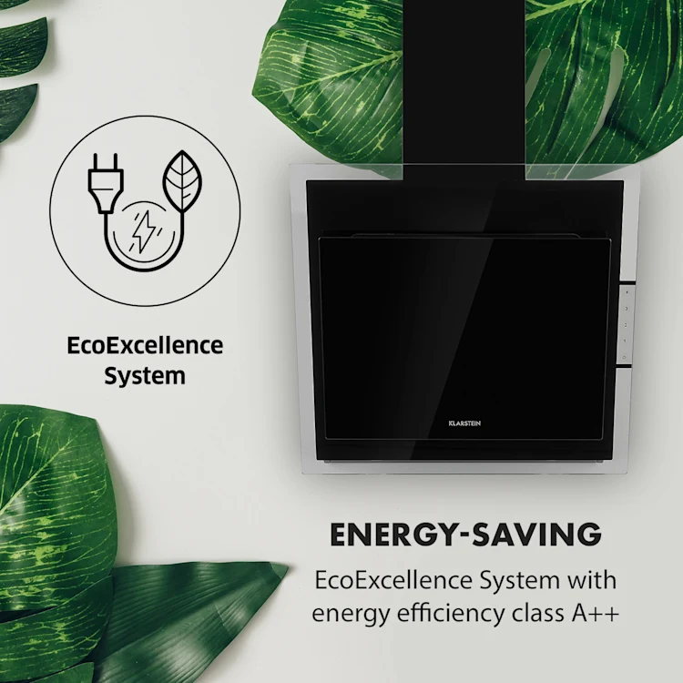 Klarstein Mirage 60 Cooker Extractor Hood 550 m³ / h Touch-Panel Ambient Black 60 cm | Black