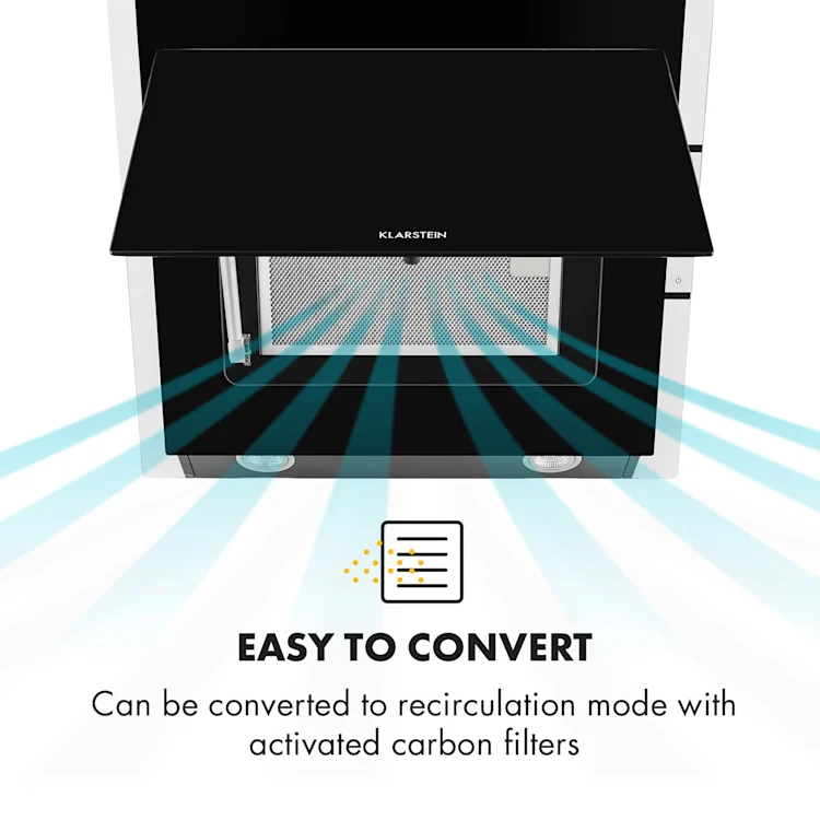 Klarstein Mirage 60 Cooker Extractor Hood 550 m³ / h Touch-Panel Ambient Black 60 cm | Black