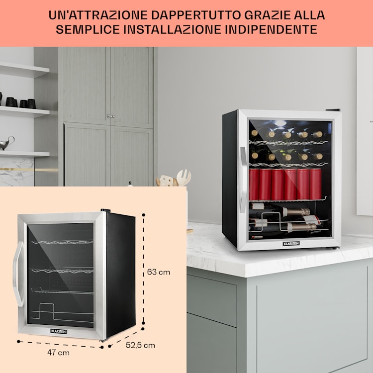 Beersafe XL Mix It Edition - Frigorifero, 60 litri, 4 ripiani, sportello panoramico in vetro