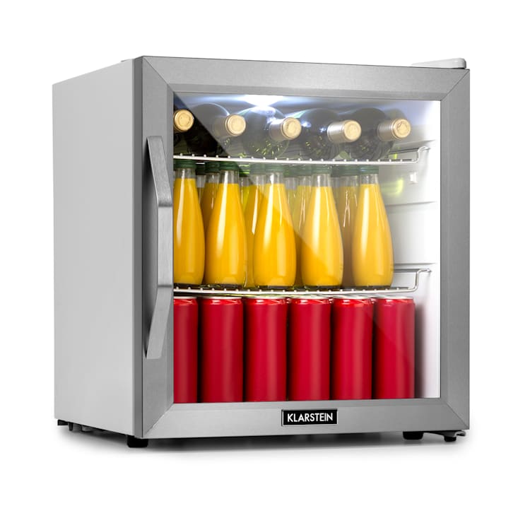 Beersafe L Crystal White - Frigorifero, 47 litri, 2 ripiani, sportello panoramico in vetro, acciaio inox 47 Ltr | Bianco