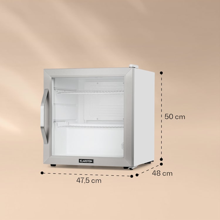 Beersafe L Crystal White Refrigerator 47 litres 2 shelves Panoramic glass door Stainless steel 47 Ltr | Crystal White