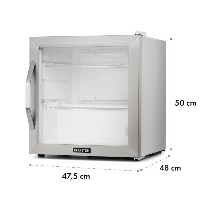 Beersafe L Crystal White - Frigorifero, 47 litri, 2 ripiani, sportello panoramico in vetro, acciaio inox 47 Ltr | Bianco