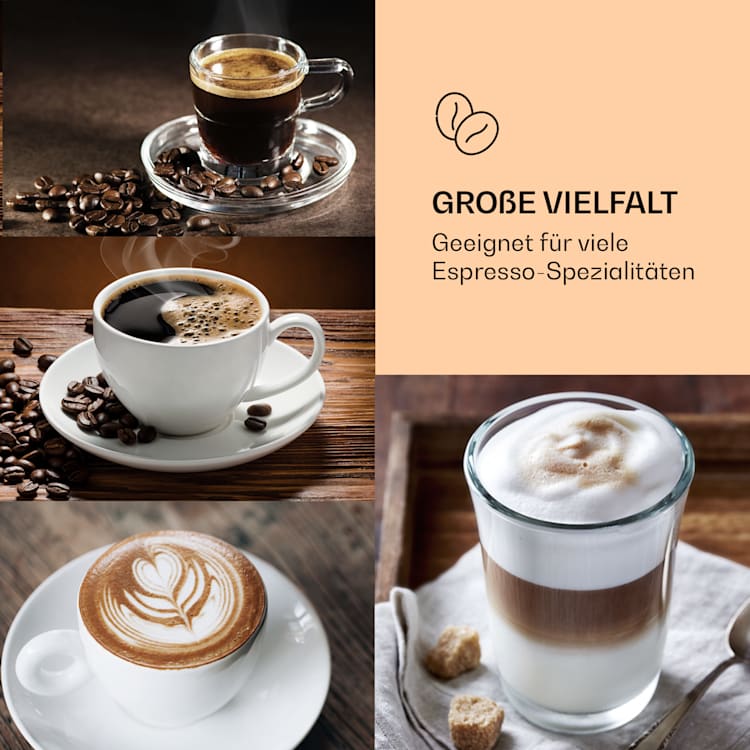 BellaVita Espresso Espressomaschine 20 Bar 1575 W 900 ml Tassenwärmer