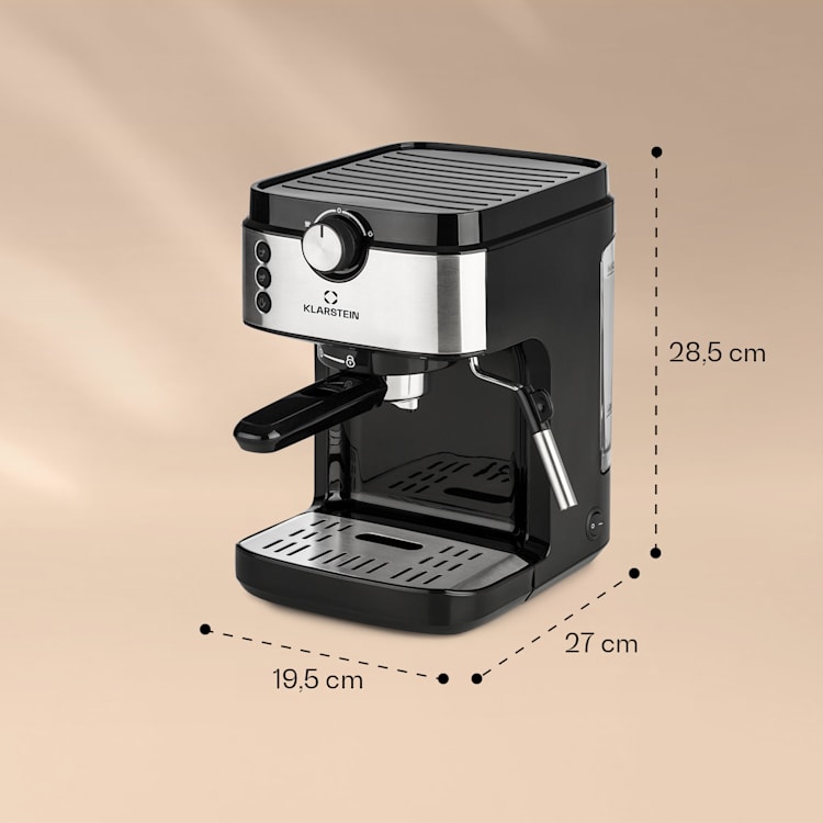 BellaVita Espresso Espressomaschine 20 Bar 1575 W 900 ml Tassenwärmer