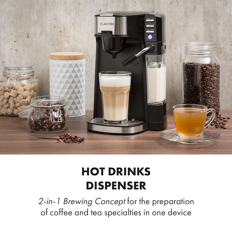 Baristomat 2-in-1 Fully Automatic Coffee & Tea Maker Milk Foam 6 Programmes