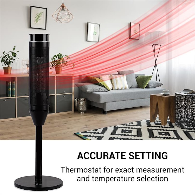 Heat Spike Stufa a Torre 1200/2200W Timer da 8h Termostato nero