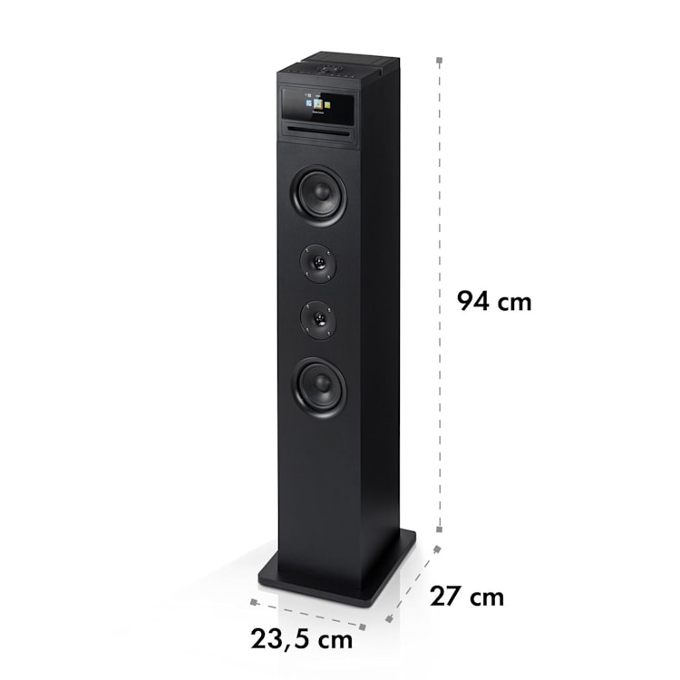 Karaboom 100 WiFi torenluidspreker internetradio DAB+ BT 120W zwart Zwart