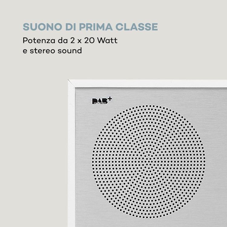 Silver Star CD-DAB - Lettore CD slot-in, max. 2 x 20 W, DAB+, BT, alluminio, bianco Bianco