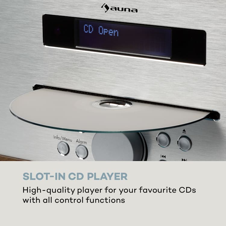 Silver Star CD-DAB 2x20W max. Slot-In CD-Player DAB+ BT Alu weiß