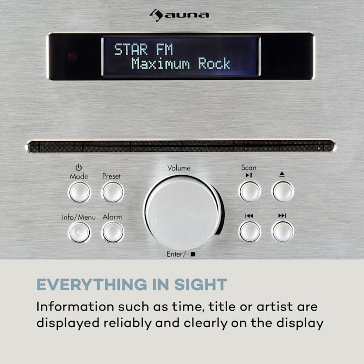 Silver Star CD-DAB 2x20W max. Slot-In CD-Player DAB+ BT Alu weiß