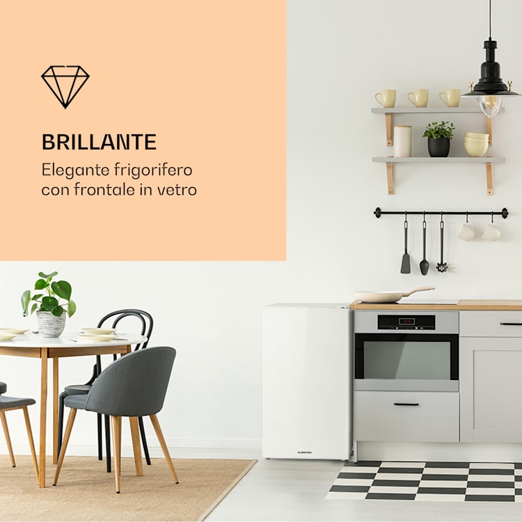 Luminance Frost - Frigorifero, 91 L, vano per le verdure, 2 ripiani in vetro